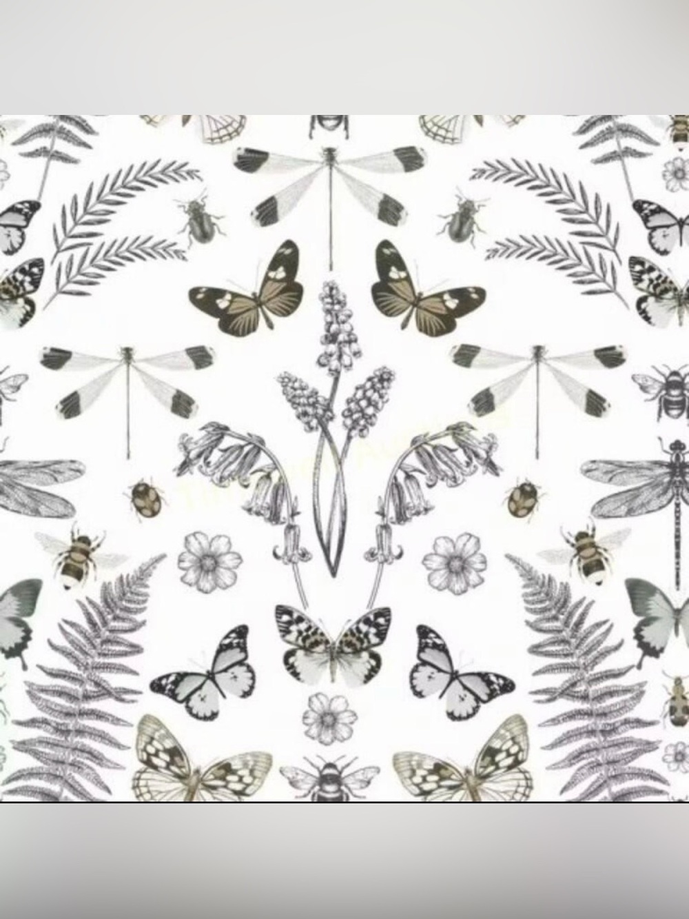 4 Rolls Designer Wallpaper Whimsical butterfly Floral Neutral Nature Peel&stick